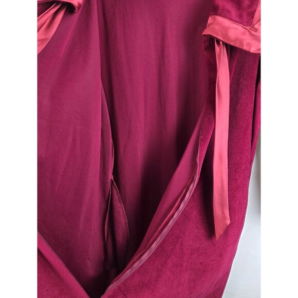 Barbizon at Home Women's Vintage Nightgown Medium Burgundy Velvet Robe Pajama - Picture 14 of 16